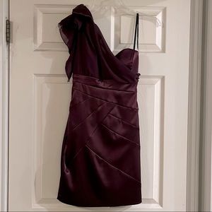 One Shoulder Purple Formal Dress